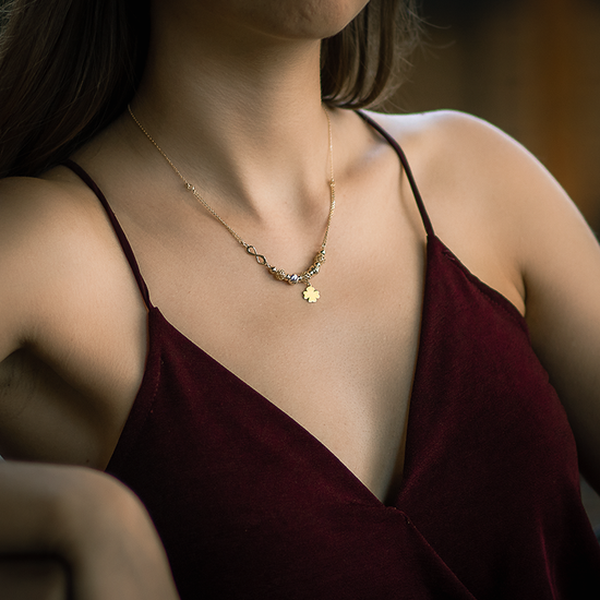 AV γυναικείο ασημένιο 925 κολιέ με διαμανταρισμένες μπίλιες και άπειρο