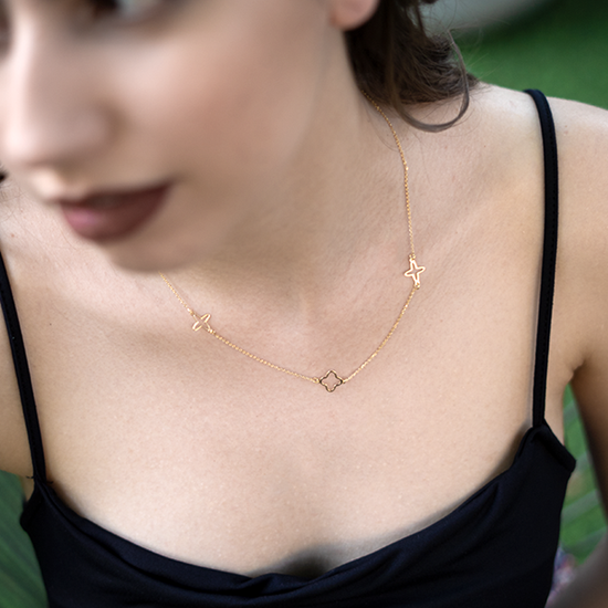 AV γυναικείο ασημένιο 925 κολιέ σταυρουδάκια