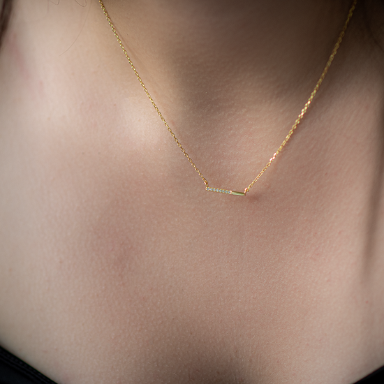 AV γυναικείο ασημένιο 925 κολιέ με μπάρα και ζιργκόν