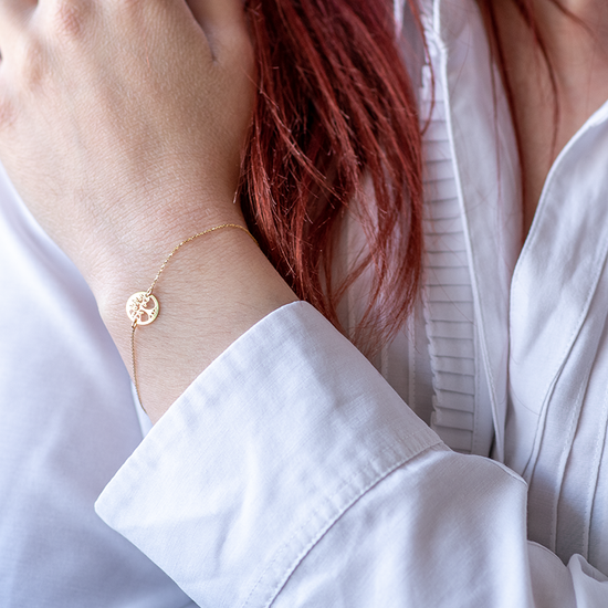 AV χρυσό γυναικείο βραχιόλι δέντρο της ζωής