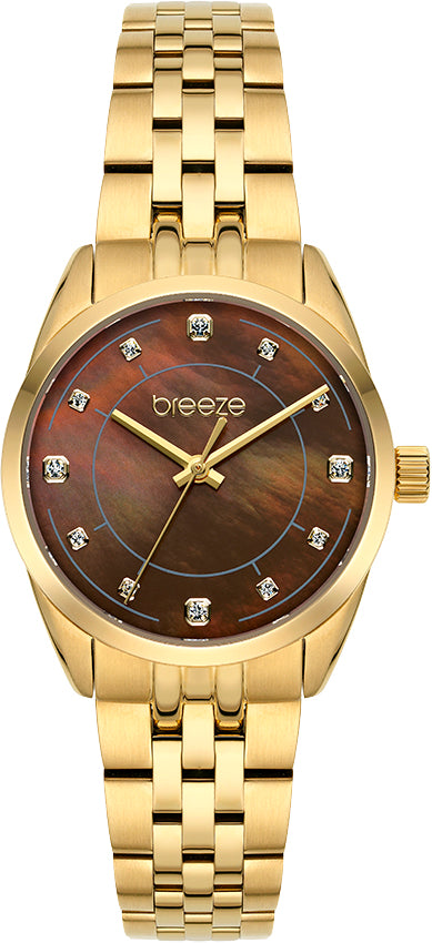 Ρολόι BREEZE Ocealis Crystals Gold Stainless Steel Bracelet