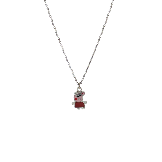 AV παιδικό ασημένιο 925 κολιέ με την Peppa pig