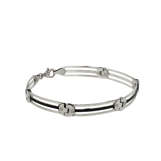 AV unisex ασημένιο 925 βραχιόλι σε κομμάτια διάτρητο