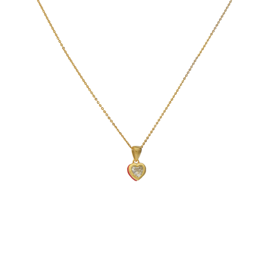 AV γυναικείο επίχρυσο ασημένιο 925 κολιέ σε σχήμα καρδιά με ζιργκόν