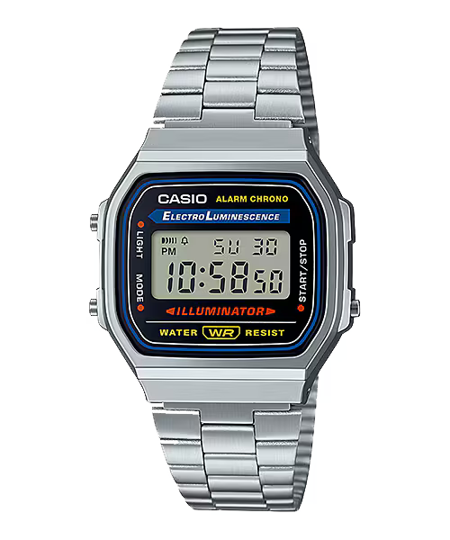 CASIO Vintage Chronograph Stainless Steel Bracelet A168WA-1W