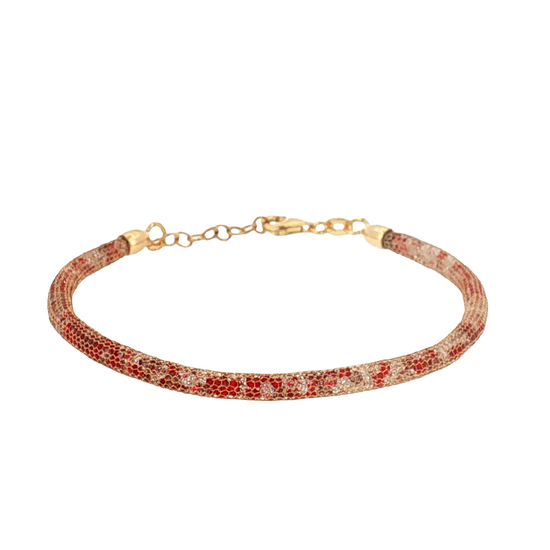 AV  ασημένιο βραχιόλι  επίχρυσο 925 με glitter