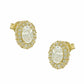 AV χρυσά σκουλαρίκια ροζέτες με πέτρες ζιργκόν