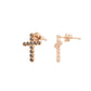 LOISIR γυναικεία σκουλαρίκια με σύμβολο σταυρού και ζιργκόν