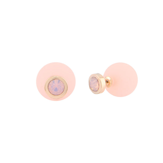 LOISIR γυναικεία σκουλαρίκια με ροζ πέτρες και ροζ κρύσταλλα