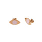 LOISIR γυναικεία σκουλαρίκια με τυχερό ματάκι και ροζ πέρλα