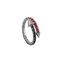 LOISIR γυναικείο δαχτυλίδι με μία σειρά από μαύρα και κόκκινα κρύσταλλα