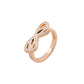 LOISIR γυναικείο δαχτυλίδι με φιόγκο και ροζ σμάλτο