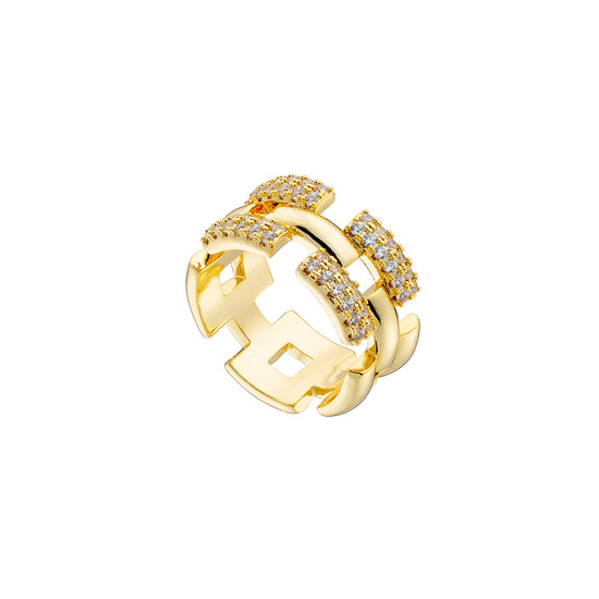 LOISIR κίτρινο δαχτυλίδι Emily με λευκά ζιργκόν