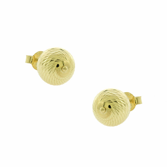 AV χρυσά γυναικεία σκουλαρίκια με διαμανταρισμένη μπίλια