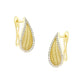 AV χρυσά σκουλαρίκια σε σχήμα δάκρυ με πέτρες ζιργκόν και ματ φινίρισμα