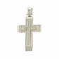 AV λευκόχρυσος λουστρέ γυναικείος βαπτιστικός σταυρός με πέτρες ζιργκόν