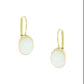 AV χρυσά κρεμαστά σκουλαρίκια με εντυπωσιακή πέτρα οπάλ λευκού χρώματος