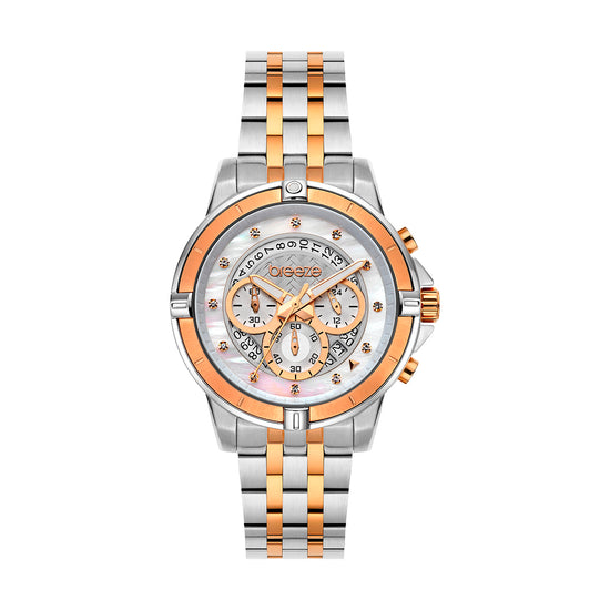 BREEZE Divinia Crystals Two Tone Stainless Steel Chronograph 712311.4