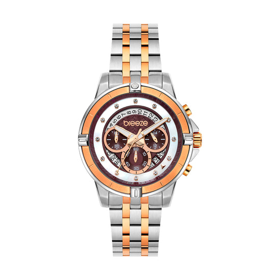 BREEZE Divinia Crystals Two Tone Stainless Steel Chronograph 712311.5