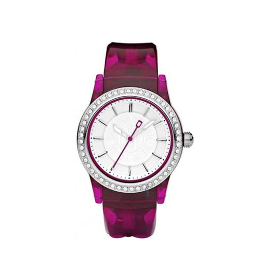 DKNY Crystals Purple Silicon Strap Women NY8105