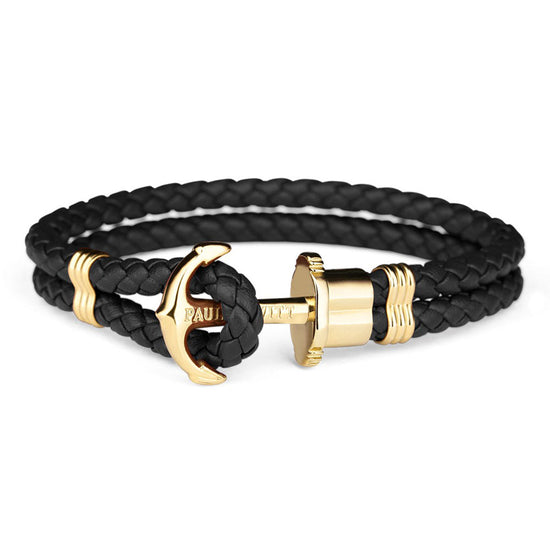 PAUL HEWITT Phreps unisex μαύρο βραχιόλι με κούμπωμα άγκυρας