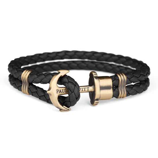PAUL HEWITT Phreps unisex μαύρο βραχιόλι με κούμπωμα άγκυρας