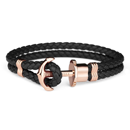 PAUL HEWITT Phreps unisex μαύρο βραχιόλι με κούμπωμα άγκυρας