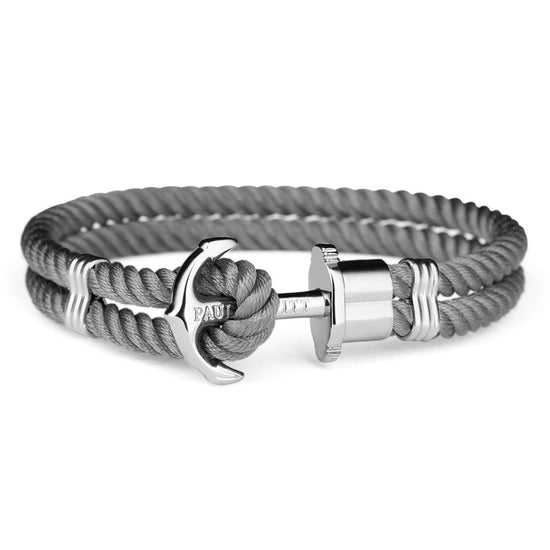 PAUL HEWITT Phreps unisex γκρι βραχιόλι με κούμπωμα άγκυρας