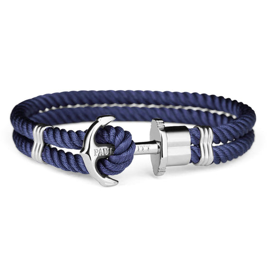 PAUL HEWITT Phreps unisex μπλε βραχιόλι με κούμπωμα άγκυρας