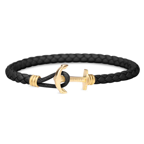 PAUL HEWITT Phreps Lite unisex μαύρο βραχιόλι με κούμπωμα άγκυρας