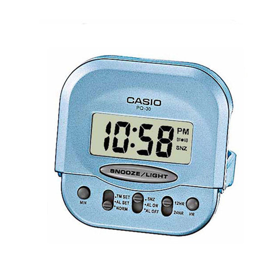 CASIO ψηφιακό επιτραπέζιο γαλάζιο ρολόι