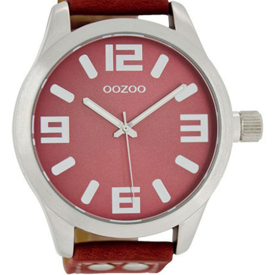 OOZOO Timepieces XXL Ladies Red Leather Strap C1009