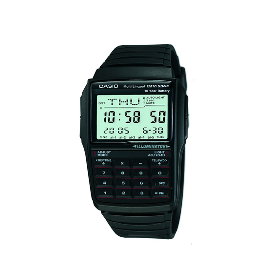 CASIO Collection Data Bank Black Rubber DBC-32-1AE