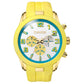 BREEZE Eye Candy Gold Yellow Rubber Chronograph 110361.9