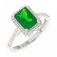 AV λευκόχρυσο δαχτυλίδι με πράσινη πέτρα ζιργκόν