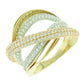 AV χρυσό, λευκόχρυσο δαχτυλίδι διακοσμημένο με πέτρες ζιργκόν