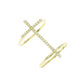 AV χρυσό δίβερο δαχτυλίδι διακοσμημένο με σταυρό και πέτρες ζιργκόν