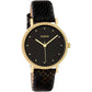 OOZOO Timepieces Ladies Gold Black Leather Strap C10424