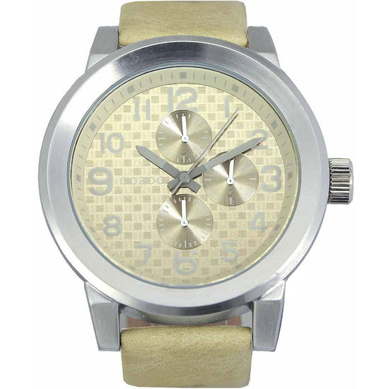 OOZOO Timepieces Unisex Beige Leather Strap C5581