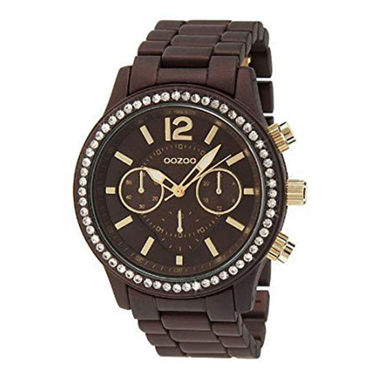 OOZOO Timepieces Crystals Ladies Brown Metallic Bracelet C5769