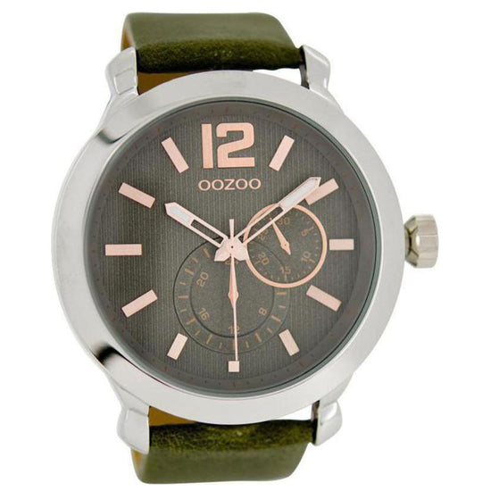OOZOO Timepieces Unisex Khaki Leather Strap C6077