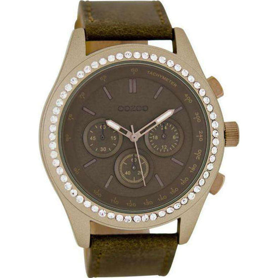 OOZOO Timepieces Unisex Brown Leather Strap C6168