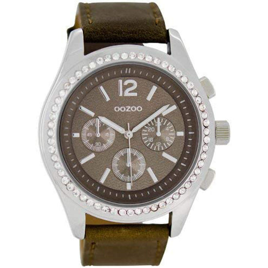OOZOO Timepieces XXL Unisex Brown Leather Strap C6254