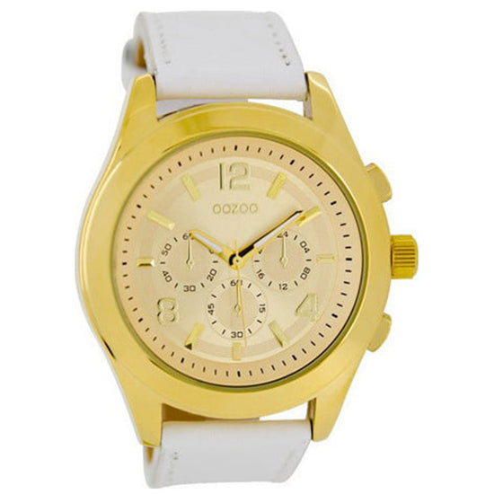 OOZOO Timepieces Ladies White Leather Strap C6588