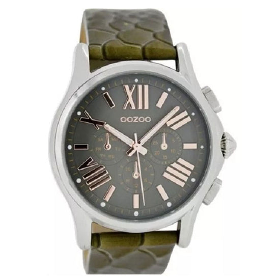 OOZOO Timepieces Ladies Khaki Leather Strap C6867