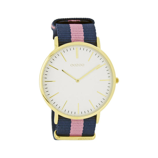 OOZOO Timepieces Vintage Ladies Two Tone Fabric Strap C6919