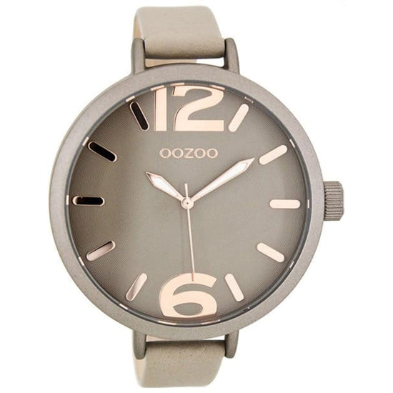 OOZOO Timepieces XXL Ladies Beige Leather Strap C8021