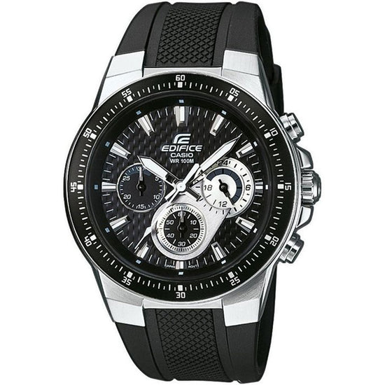 CASIO Edifice Chronograph Black Rubber Strap EF-552-1AV