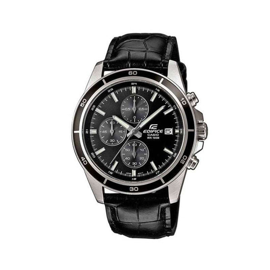 CASIO Edifice Black Leather Chronograph EFR-526L-1AVUEF