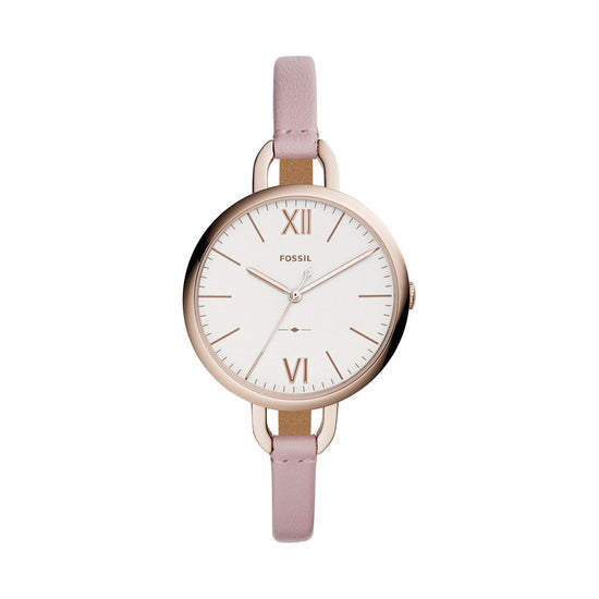 Γυναικείο ρολόι FOSSIL με λευκό καντράν και δείκτες σε ροζ χρυσό